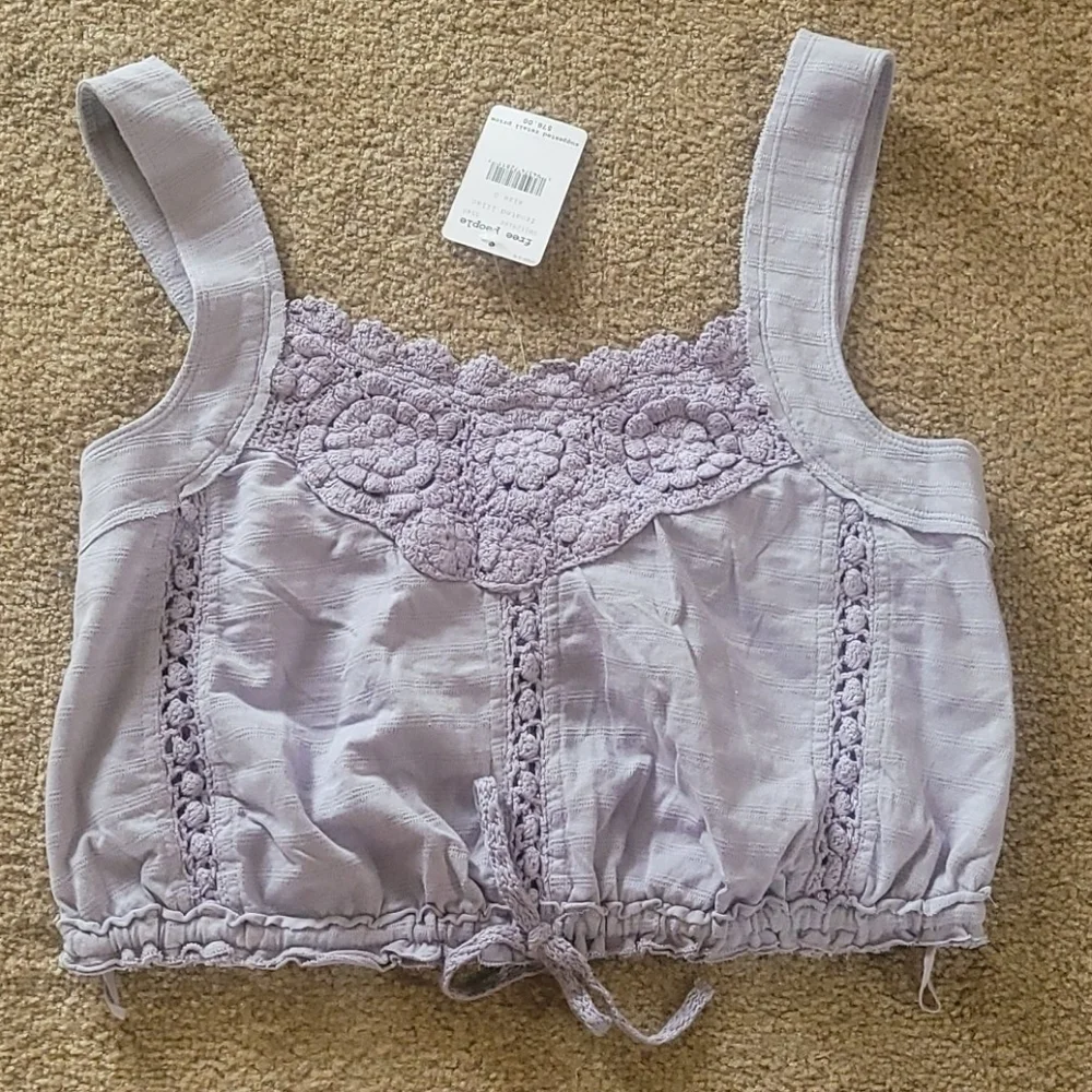 Free People Sweet Something Tank Lilac Medium